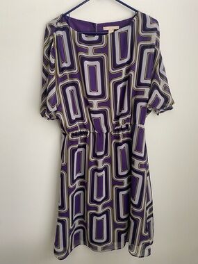 Banana Republic Size 10 Purple Geometric Print Women’s Dress